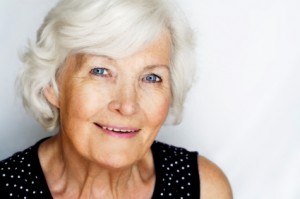 Senior Woman Show Beautiful Skin Care
